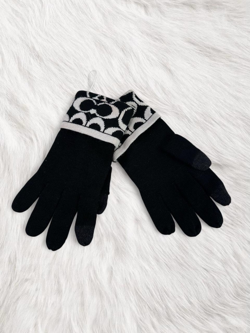 Coach Knit Logo Touch Glove Wool Gloves Vintage y2k NWOT